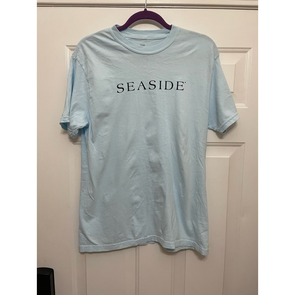 Seaside FL T Shirt Size M Light Blue Short Sleeve Comfort Colors Casual Beach